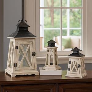 Lanterne en bois artisanale, porte-lumière, idéale pour la décoration de la chambre d'enfant et l'aménagement des étagères du salon, fabriquée à la main en Inde - Product Image 6