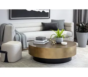 Modern Metal Tempered Glass Coffee <b>Table</b> with White Marble Top for Living Room Home Furniture Designer - Product Image 1