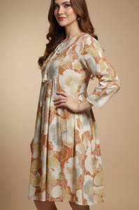 Vestido Bohemio de Alta Costura con Encaje Mini Estampado, 100% Algodón Premium - Product Image 5