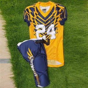 Maillot de sport imprimé à col montant à séchage rapide, uniforme personnalisé pour équipe et club, kit d'uniforme de football américain 7v7 unisexe 100% - Product Image 2
