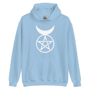 Sweat-shirt à capuche brodé 100 % coton, coupe-vent et respirant, motif Dieu cornu Wicca Néo-paganisme pour homme - Product Image 3