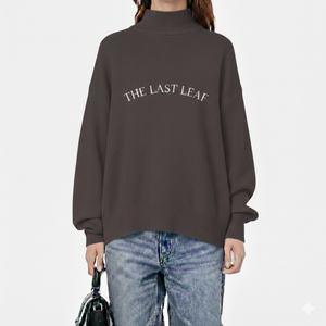 Sweat-shirt surdimensionné à col montant pour femme, broderie personnalisée, hiver automne, 100% coton mélangé, molleton français, pull à col montant - Product Image 4