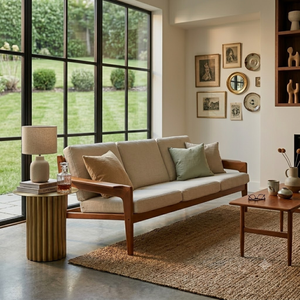 Modern Solid Teak Wood Platform <b>Bed</b> with Integrated Nightstands Luxury Bedroom Furniture - Product Image 2