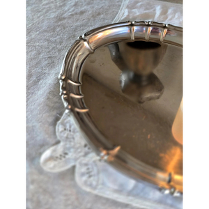 Oval Shaped Stainless Steel Coffee Serving Tray Classic Indian Metal Serving Platters <b>Large</b> Size with Custom size Silver Color - Product Image 2