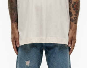 T-shirt Homme Vintage Essentiel Lavé Grande Taille Oversize 100% Coton Manches Courtes Respirant Effet Délavé Acide Qualité Supérieure Vente en Gros - Product Image 5
