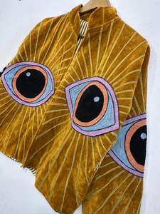 Evil Eye Threads Work Velvet Suzani <b>Jacket</b> For Men And Women's Boho <b>Hippie</b> Style Handmade Embroidery Work Partywear <b>Jacket</b> - Product Image 2