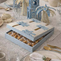 Luxuriöse Handgefertigte Hochwertige Freiform-Werbegeschenkboxen für Baklava, Datteln und Kekse mit Satinverzierung für Eid Mubarak und Ramadan Süßigkeiten