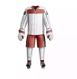 Maillot de hockey sur glace personnalisé de haute qualité, en coton/fibre de bambou, séchage rapide, manches courtes, broderie 3D, sangle réglable - Product Image 3