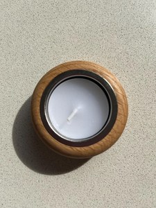 Porte-bougie en bois rond, support de bougie en bois naturel, décoration d'intérieur, centre de table rustique - Product Image 6