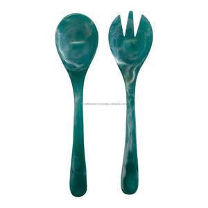 Cuillères en résine époxy royale de couleur personnalisée Fourchettes et serveurs à salade Ustensiles de table pour ustensiles de cuisine de mariage - Product Image 2