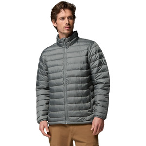 Men's Brown Stand Collar <b>Puffer</b> <b>Jacket</b> Zipper Closure Windproof Winter Casual Outerwear Regular Fit Polyester Wadding - Product Image 4