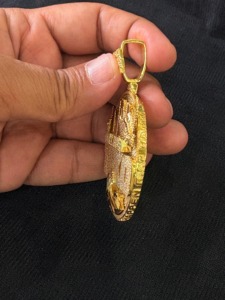 Colgante Personalizado de Plata de Ley de Dos Tonos con Nombre, Chapado en Oro de 18K, con Moissanita VVS de Corte Brillante Redondo, Estilo Hip Hop, de Lujo - Product Image 4