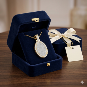 925 Silver <b>Gold</b> Plated Custom Fine Necklace Charms Lab Grown Diamond Bling Pillow Oval Geometric Shape Trendy Children's <b>Pendant</b> - Product Image 4