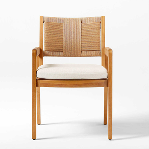 Silla de Comedor de Diseño de Lujo con Respaldo, Estilo Moderno y Estructura de Madera de Teca para Muebles del Hogar - Product Image 1