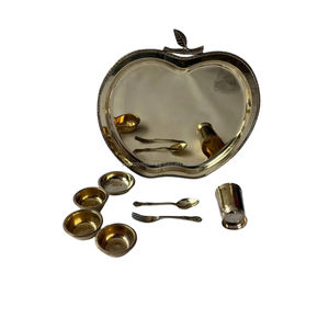 ชุดอาหารค่ำทองเหลืองลายตอกแบบดั้งเดิม 8 ชิ้น สวยงาม หรูหรา เหมาะสำหรับใช้ในบ้านและร้านอาหาร - Product Image 4