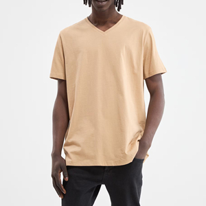 T-shirt col V pour homme de haute qualité – Vente en gros directe usine, meilleur rapport qualité-prix, offre spéciale en ligne avec logo personnalisé et respirant - Product Image 3