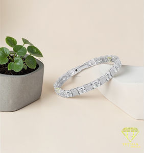 Pulsera de tenis con diamantes de moissanita Iced Out, plata de ley 925 con baño de rodio, joyería llamativa estilo Hip Hop de Trisha Jewels - Product Image 5