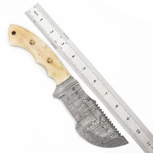 Nordic Forge Damascus Steel Tracker <b>Knife</b> Scout Carry Sheath Handmade Full Tang Hunting Camping <b>Knife</b> <b>Bone</b> <b>Handle</b> - Product Image 4