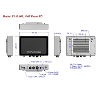 PC industriel marin 12,1 pouces entièrement étanche IP67 avec écran tactile (PCAP) en option, UPS interne en stock