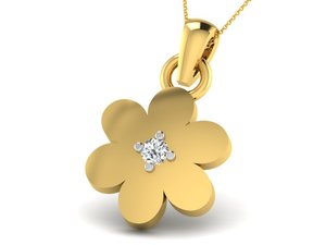 จี้ดอกไม้ทอง 14k ขายส่ง เพชรแล็บ VVS1 สร้อยคอจี้ ผลิตเครื่องประดับตามสั่ง ผู้ผลิตจี้รูปดอกไม้ รับผลิตแบบ OEM ODM - Product Image 1