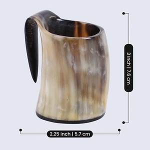 แก้วน้ำทำมือสไตล์อเมริกันจากเขาควาย ยี่ห้อ F S INTERNATIONAL เป็นมิตรต่อสิ่งแวดล้อม ผลิตในอินเดีย เหมาะสำหรับเบียร์ ไวน์ เอล ไมด์ ใช้ในงานปาร์ตี้ - Product Image 3