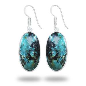 Pendientes de Cristal de Crisocola con Múltiples Formas, Regalo para Mamá, Hechos a Mano, Joyería Fina Azul para Mujer, Plateados, con Dijes Bonitos - Product Image 2