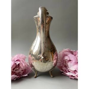 Vintage <b>Silver</b> Coffee Pot Floral Engraved <b>Teapot</b> Decorative Serveware Antique Style Tea Coffee Jug Home Decor - Product Image 4