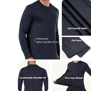 Camiseta de entrenamiento de manga larga para hombre, de secado rápido, que absorbe la humedad, elástica en 4 direcciones, para gimnasio, entrenamiento, capa base atlética - Product Image 3
