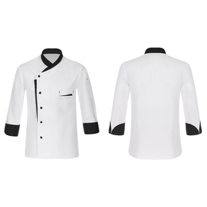 Veste de chef blanche pour homme, manches longues, en coton, boutonnée, pour uniformes de restaurant et de bar - Product Image 1
