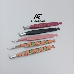 Pince à cils professionnelle pour extensions, à 90 degrés, en acier inoxydable massif, personnalisée pour volume de cils - Product Image 1