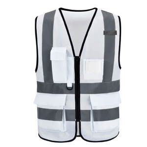 Gilet de sécurité haute visibilité réfléchissant avec poche zippée, conforme à la norme ANSI Classe 1, avec éclairage LED, imperméable, logo personnalisé, vêtements de travail - Product Image 1