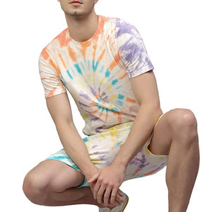 Premium Mens Tie Dye Casual Wear <b>Set</b> Custom Logo T Shirt Shorts Summer Sportswear OEM Factory Direct - Product Image 4
