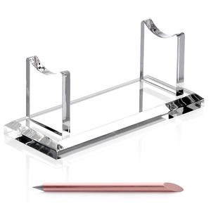 Porte-stylos en acrylique, best-seller, 2 compartiments, élégant, transparent, organiseur de bureau - Product Image 4