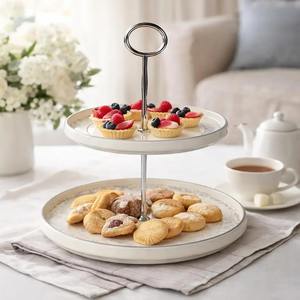 Soporte de Pastel Metálico de 3 Niveles Premium, Elegante Exhibidor de Postres para Bodas, Fiestas, Cumpleaños, Soporte Transparente y Resistente para Postres - Product Image 2