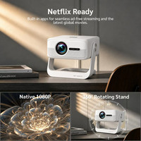Proyektor Video Pintar 500 ANSI Lumen FHD 1080P Mendukung 8K Keystone Portabel Android Home Theater Multimedia Player TV Stick Box