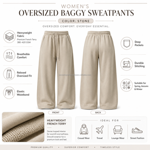 Pantalones Deportivos para Mujer, Personalizados OEM ODM, de Felpa Francesa, para un Estilo Deportivo, Elegante, Premium, Moderno, Cómodo y Acogedor - Product Image 3
