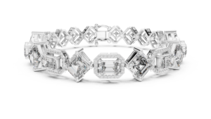 LUXURY LAB GROWN EMERALD ASSCHER CUT DIAMOND BRACELET DUAL LOCK SET IN 18KT SOLID <b>ROSE</b> GOLD FOR GIFTING PARTY EVERYDAY WEAR - Product Image 5