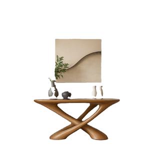 Mesa Consola Moderna de Madera Maciza Natural Hecha a Mano, Estilo Rústico, Marca Luxali, Muebles para Sala de Estar, Hecho en Vietnam - Product Image 1