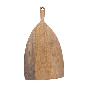 Ustensiles de cuisine en tranches de bois avec surfaces de coupe en lame de bambou, planches en bois à bord culinaire durables pour hacher et servir - Product Image 2