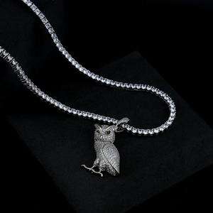 Collar con Colgante de Búho de Moissanita de Lujo, Joyería Brillante de Plata 925, Diseño Elegante, Regalo para Hombres y Mujeres, para Fiestas y Uso Diario - Product Image 3