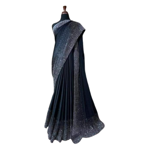 Sari para Mujer, Ropa Tradicional India, Diseño Elegante y Drapeado, Tela Suave y Ligera, Prenda Étnica Hermosa para Bodas - Product Image 5