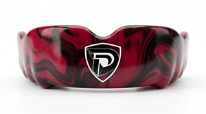 Protège-dents en caoutchouc souple Dumela, rouge et noir marbré, pour la boxe, entraînement, unisexe, adulte, ajustement personnalisé - Product Image 1