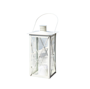 Fancy Eco-Friendly Handmade Customizable Iron Glass Metal <b>Candle</b> <b>Lantern</b> White Finished for Wedding Christmas Home Decoration - Product Image 1