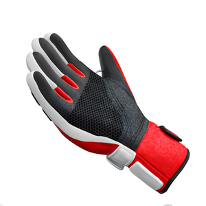 Gants de course économiques en cuir pour cyclisme, durables, coupe-vent, à doigts complets, fermeture auto-agrippante, vente en gros, fabricant OEM - Product Image 2