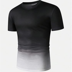 Camiseta degradada para hombre, manga corta, cuello redondo, informal, estilo ombré, ligera, a la moda, para verano - Product Image 3
