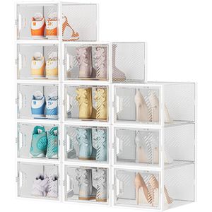 Confezione da 12 Scatole Impilabili in Plastica Trasparente Extra Large per Scarpe, Adatte per Taglia 13 - Product Image 1