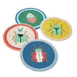 Posavasos Minimalistas Hechos a Mano con Cuentas, Reutilizables para Mesa de Café, con Diseño de Dibujos Animados - Product Image 1