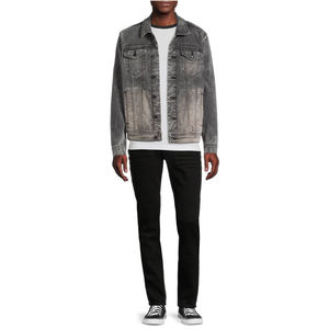 Casual <b>Slim</b> Denim Jacket Plus High Quality Men's 100% Cotton Breathable Stand Collar <b>Jean</b> Jacket - Product Image 2