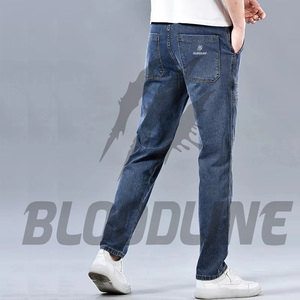 Jeans Cargo de Mezclilla para Hombre BLOODLINE, Corte Slim, Cintura Media, Estilo Utilitario, Lavado a la Piedra, Algodón, para Otoño - Product Image 2