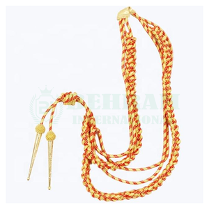 Ceremonial Uniform Eco-Friendly Customized Gold <b>Silver</b> Aiguillettes <b>Dress</b> Cords with Metal Tips Bullion Wire Hand Knitted - Product Image 2